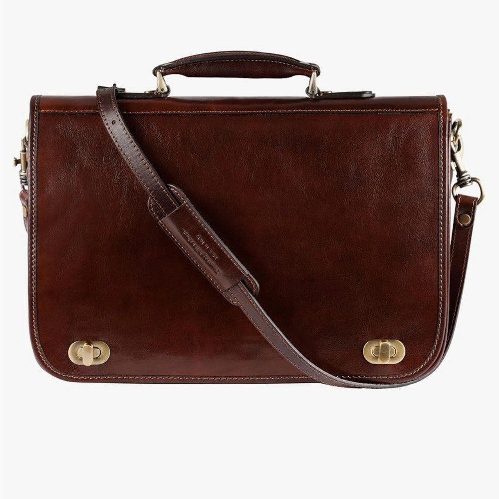 Classic Brown Leather Briefcase for Men